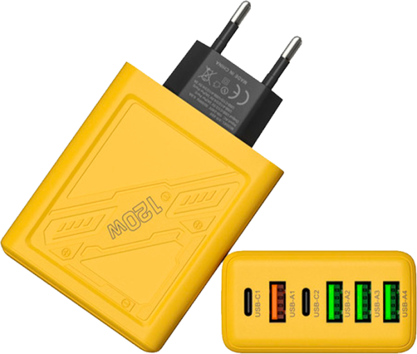 Cargador de pared Ultra Rápido USB multipuerto de 120 W